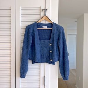 & Other Stories Boxy Alpaca Wool-Blend Tank Top (M) and Cardigan (XS) Set